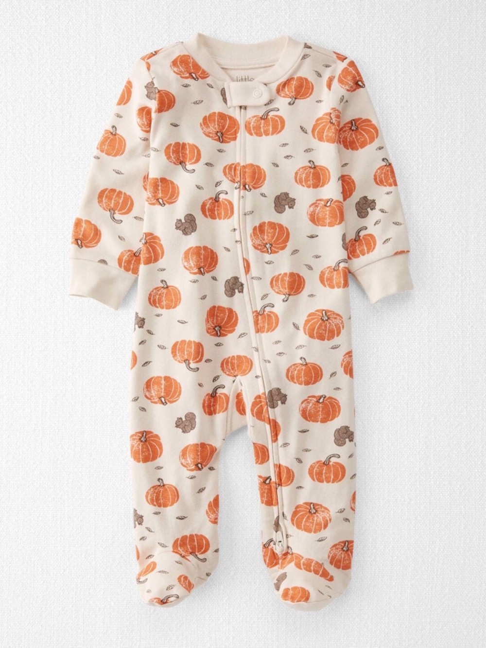 Little Planet Baby Organic Cotton Footie Pumpkin Print
